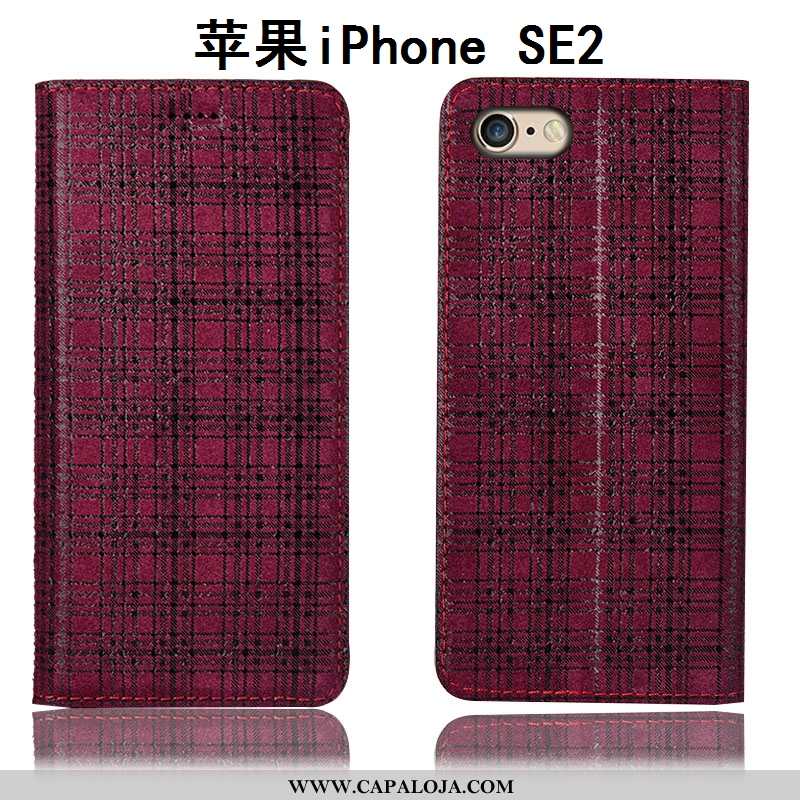 Capa iPhone Se (nouveau) Couro Legitimo Completa Antiqueda Telemóvel Vermelho, Capas iPhone Se (nouv