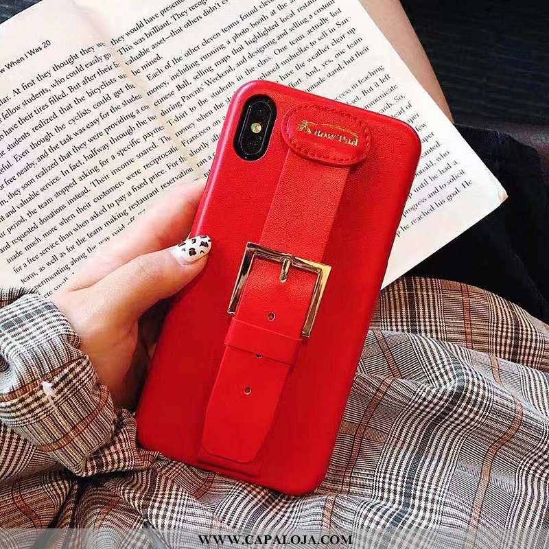 Capa iPhone X Couro Cases Telemóvel Capas Vermelho, iPhone X Tendencia Promoção