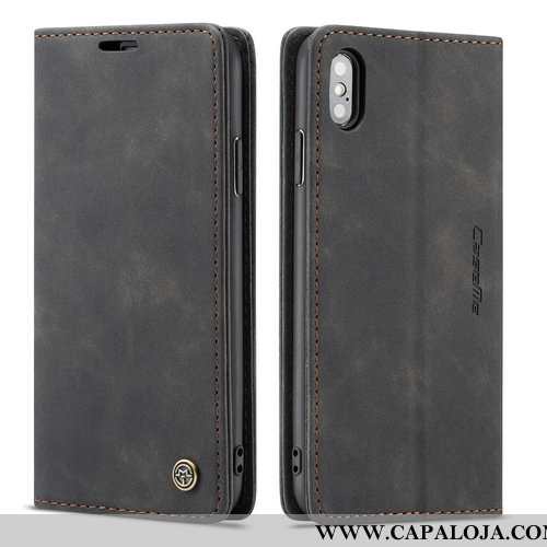 Capa iPhone X Couro Completa Capas Telemóvel Preto, iPhone X Protetoras Baratas