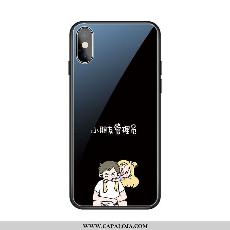 Capa iPhone X Criativas Preto Telemóvel Novas, Capas iPhone X Desenho Animado Baratas