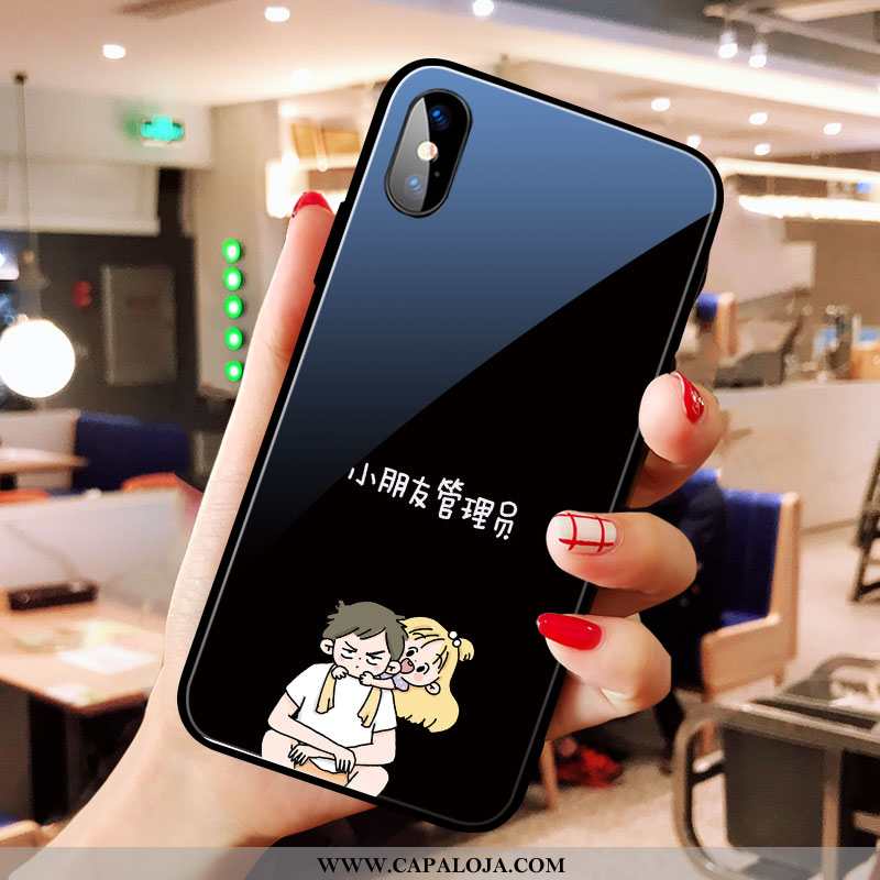 Capa iPhone X Criativas Preto Telemóvel Novas, Capas iPhone X Desenho Animado Baratas