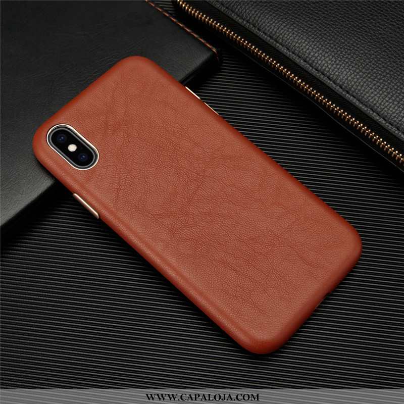 Capa iPhone X Personalizada Antiqueda Telemóvel Cases Preto, Capas iPhone X Couro Legitimo Barato