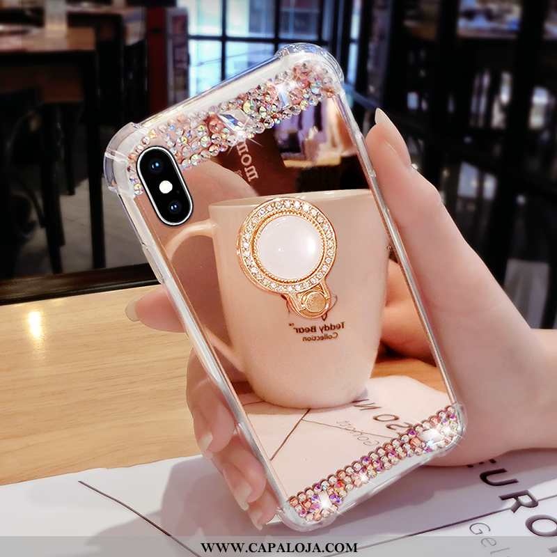 Capa iPhone X Personalizado Suporte Feminino Malha Rosa, Capas iPhone X Criativas Comprar