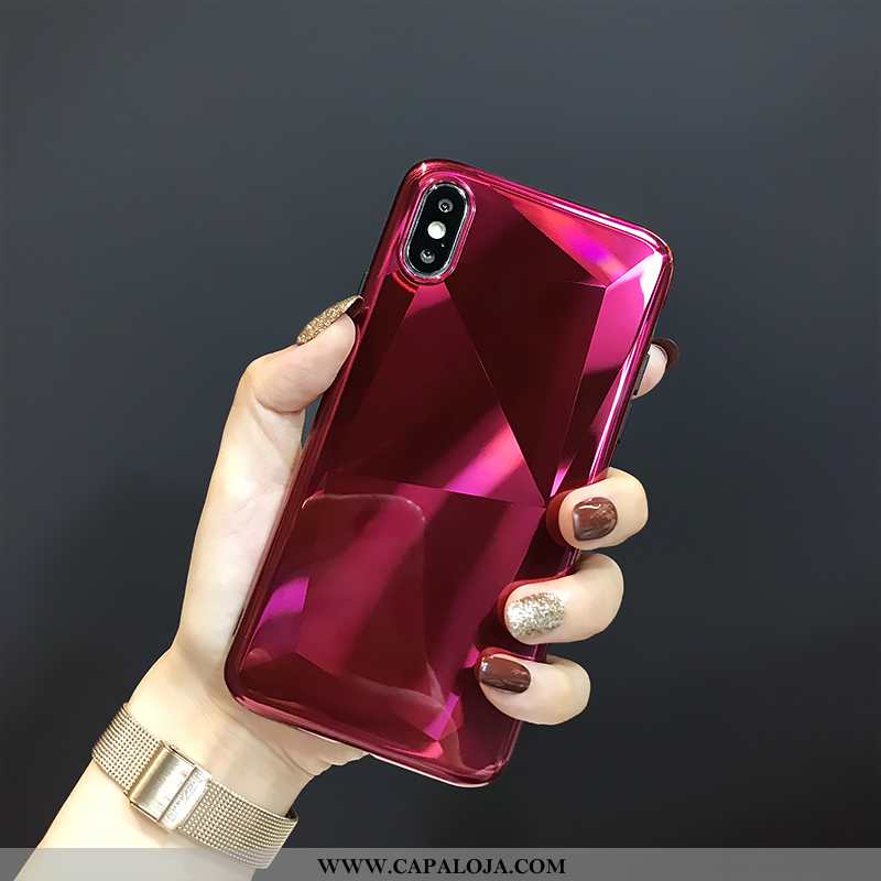 Capa iPhone X Protetoras Slim Gradiente Telemóvel Vermelho, Capas iPhone X Moda Barato