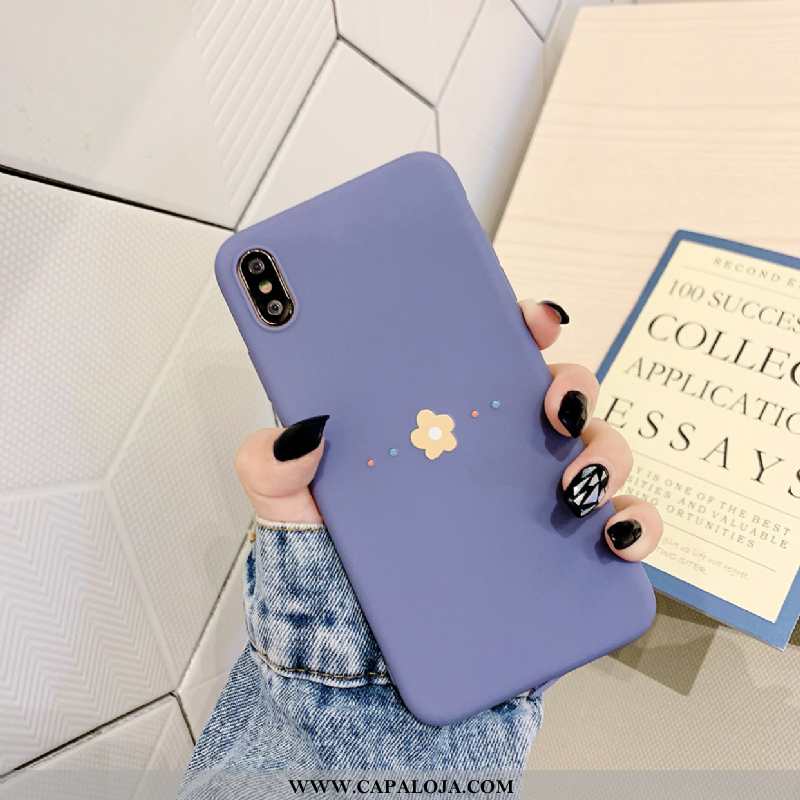 Capa iPhone X Silicone Feminino Antiqueda Azul, Capas iPhone X Tendencia Baratos