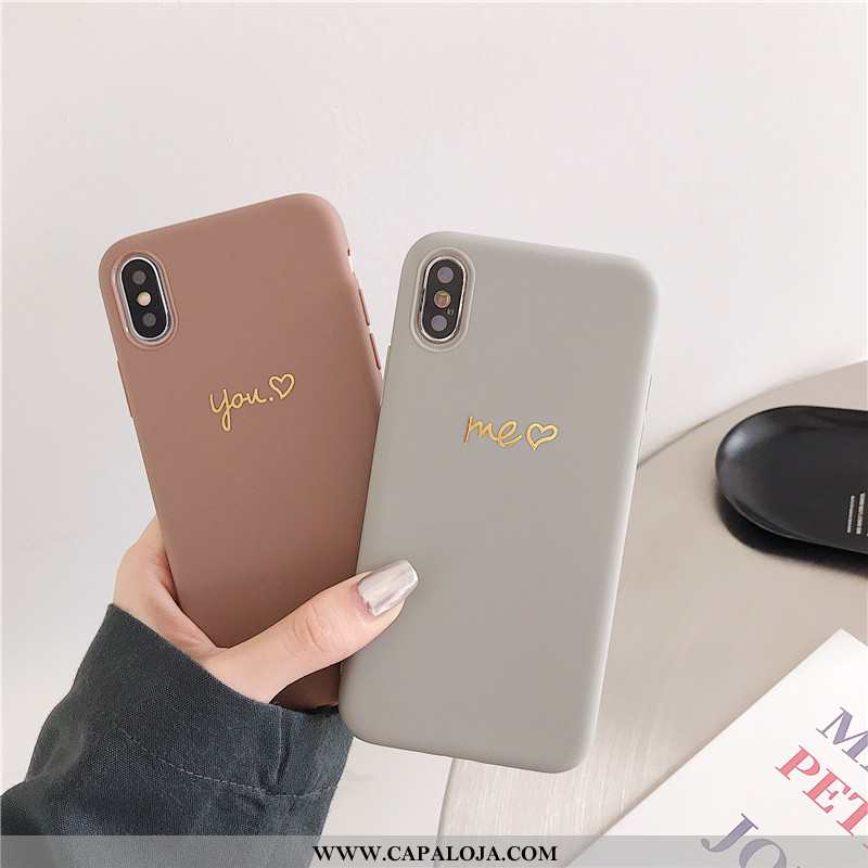 Capa iPhone X Silicone Feminino Capas Soft Cinza, iPhone X Personalizada Baratos