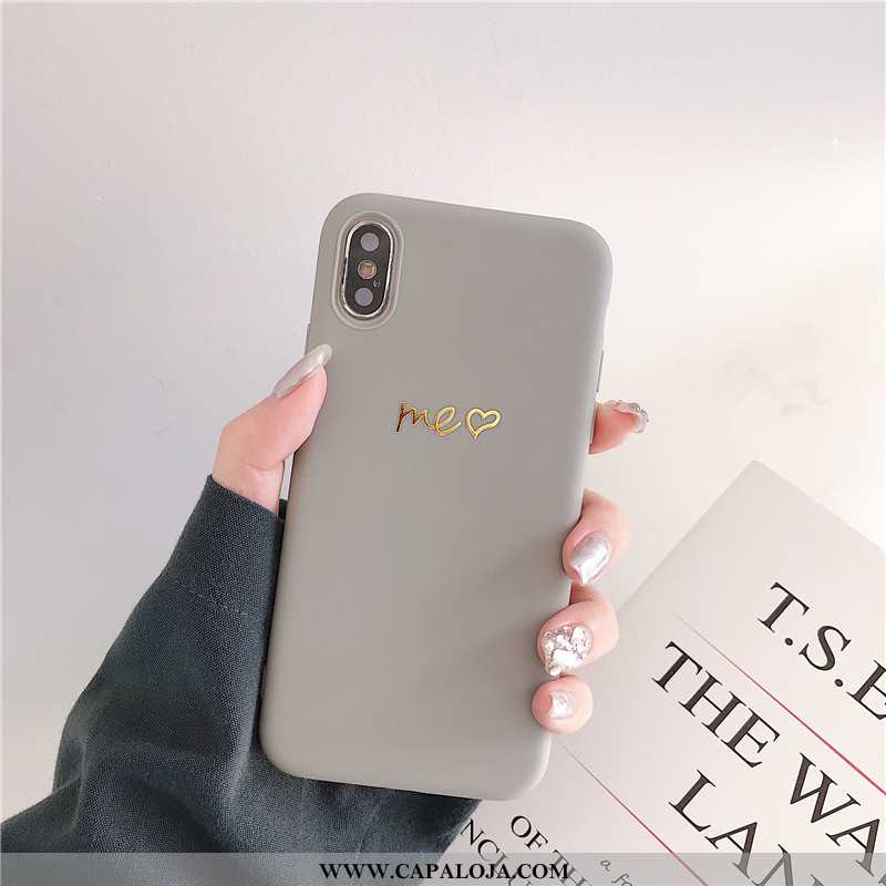 Capa iPhone X Silicone Feminino Capas Soft Cinza, iPhone X Personalizada Baratos