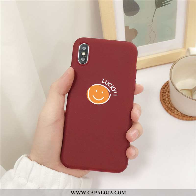 Capa iPhone X Silicone Pequena Telemóvel Casal Vermelho, Capas iPhone X Fosco Venda