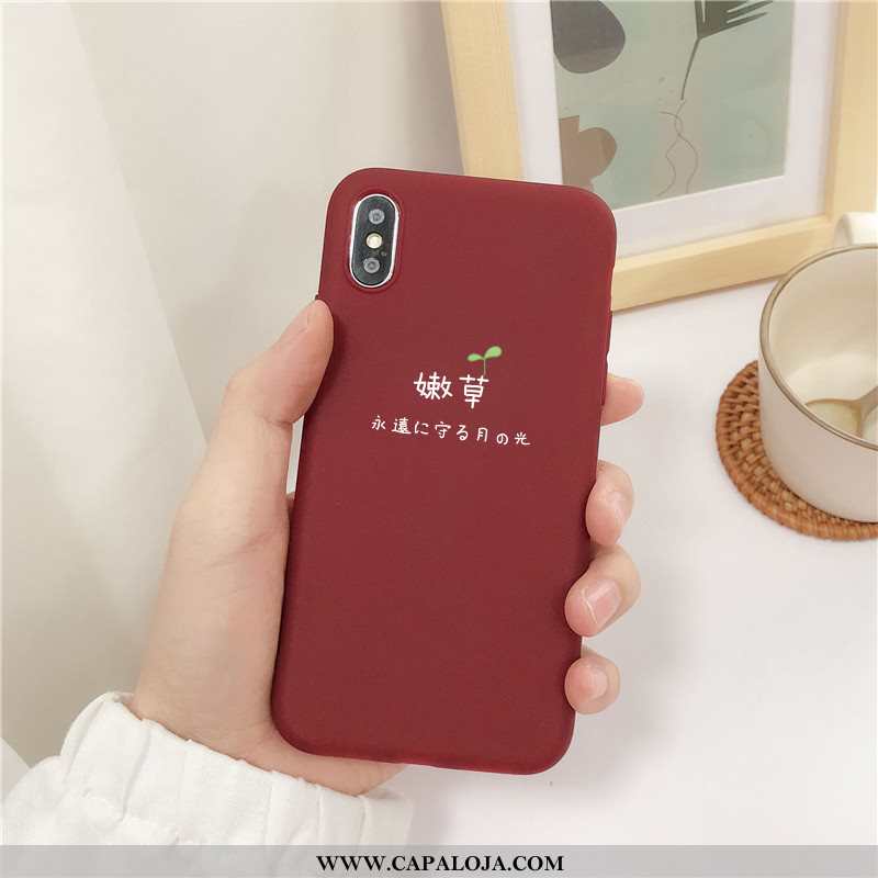 Capa iPhone X Silicone Pequena Telemóvel Casal Vermelho, Capas iPhone X Fosco Venda