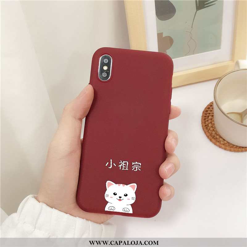 Capa iPhone X Silicone Pequena Telemóvel Casal Vermelho, Capas iPhone X Fosco Venda