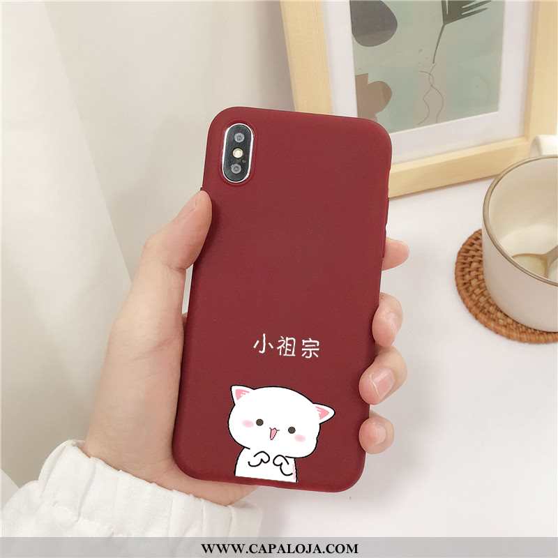 Capa iPhone X Silicone Pequena Telemóvel Casal Vermelho, Capas iPhone X Fosco Venda