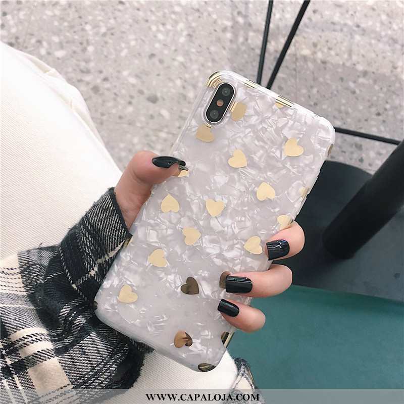 Capa iPhone X Soft Capas Coração Feminino Branco, iPhone X Telemóvel Barato