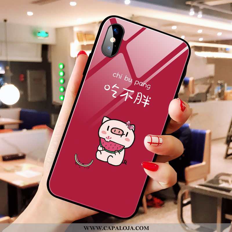 Capa iPhone X Vidro Fofas Feminino Capas Preto, iPhone X Desenho Animado Online