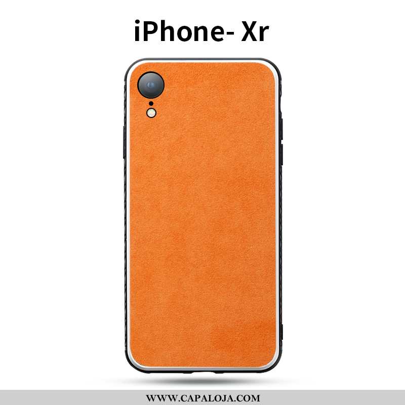 Capa iPhone Xr Couro Bicolor Antiqueda Texturizada Vermelho, Capas iPhone Xr Tendencia Barato