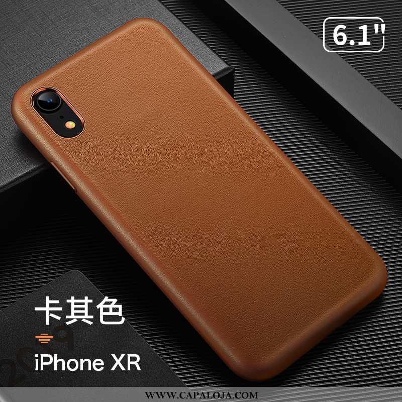 Capa iPhone Xr Criativas Bege Vermelha Personalizada, Capas iPhone Xr Couro Genuíno Comprar