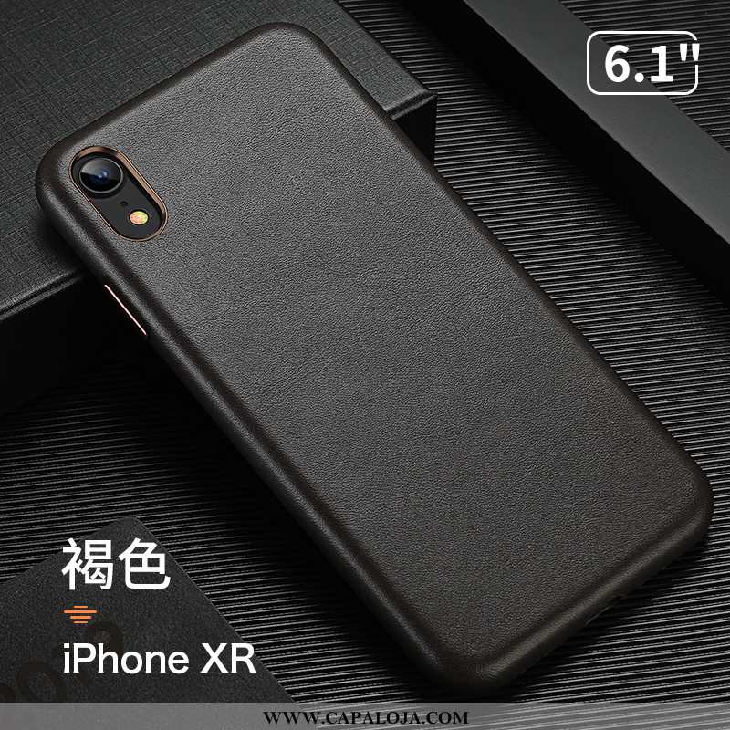 Capa iPhone Xr Criativas Bege Vermelha Personalizada, Capas iPhone Xr Couro Genuíno Comprar