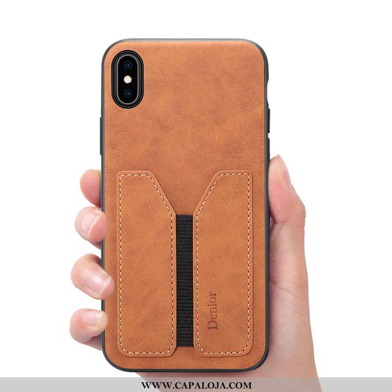 Capa iPhone Xs Carteira Telemóvel Capas Cinza, iPhone Xs Couro Barato