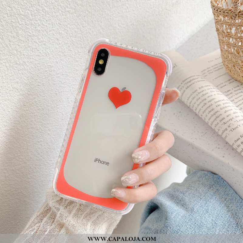 Capa iPhone Xs Clara Feminino Minimalista Capas Vermelho, iPhone Xs Tendencia Barato