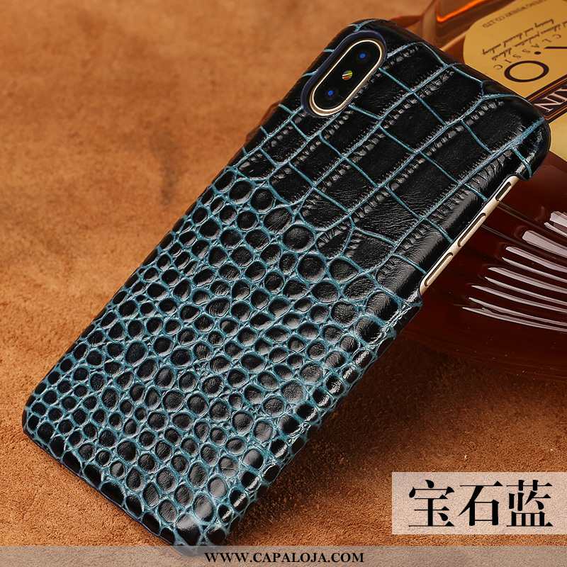 Capa iPhone Xs Couro Legitimo Crocs Preto Telemóvel, Capas iPhone Xs Couro Online