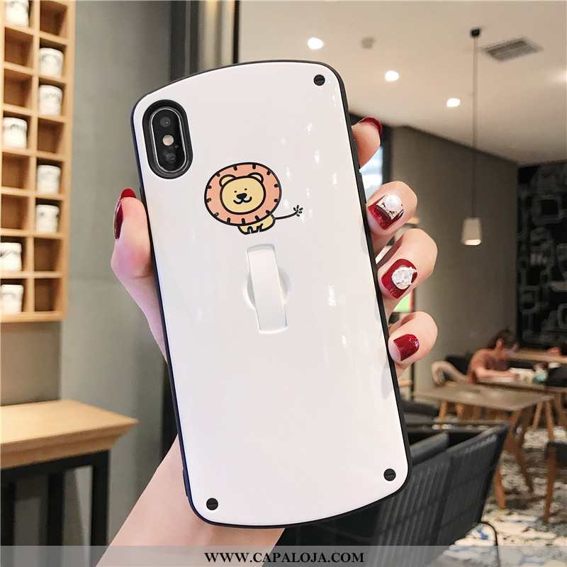 Capa iPhone Xs Desenho Animado Feminino Redondo Branco, Capas iPhone Xs Tendencia Baratas