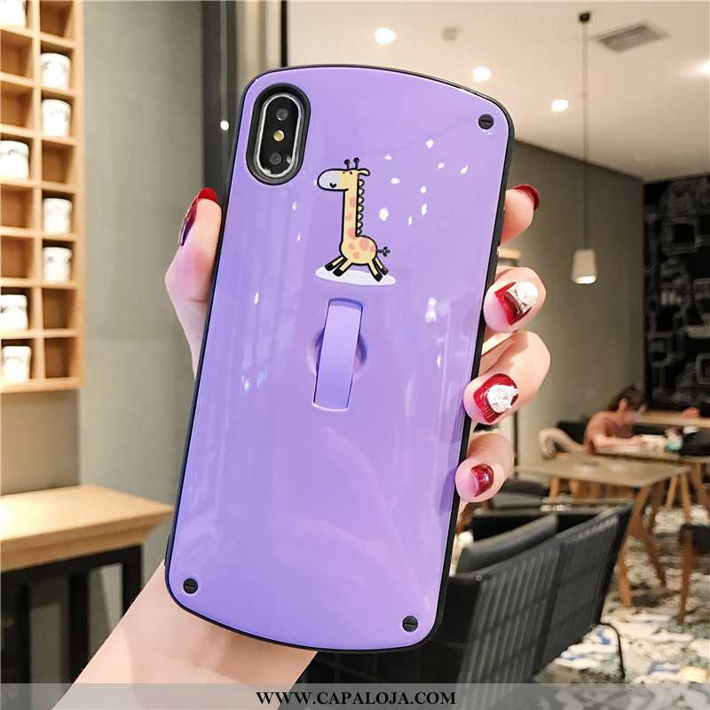 Capa iPhone Xs Desenho Animado Feminino Redondo Branco, Capas iPhone Xs Tendencia Baratas