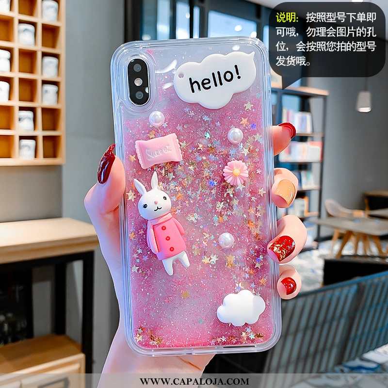 Capa iPhone Xs Desenho Animado Feminino Termica Coelho Roxo, Capas iPhone Xs Telemóvel Venda