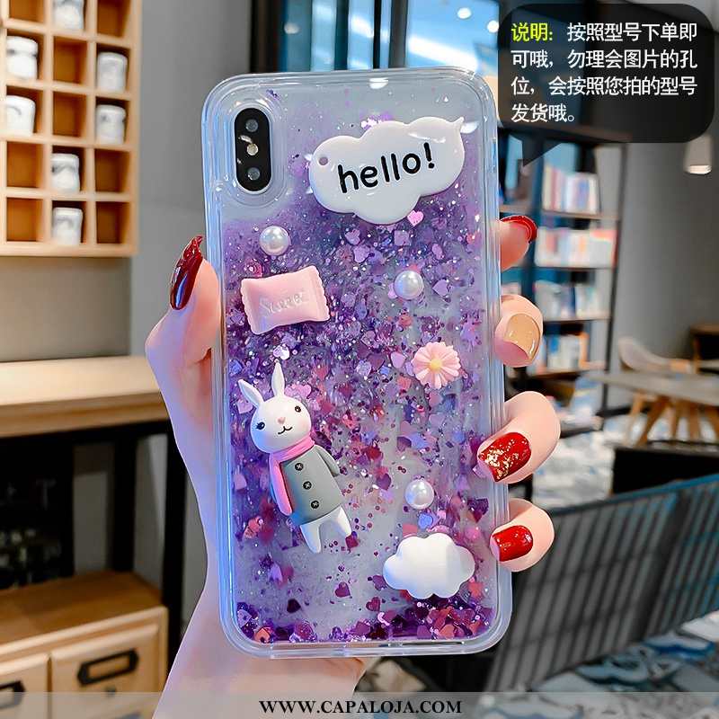 Capa iPhone Xs Desenho Animado Feminino Termica Coelho Roxo, Capas iPhone Xs Telemóvel Venda