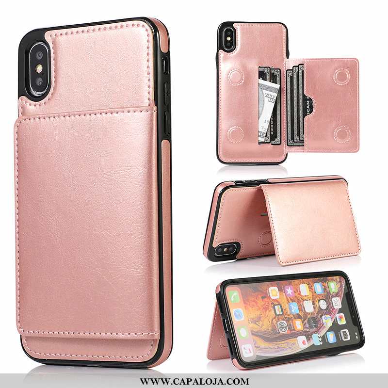 Capa iPhone Xs Max Couro Capas Rosa Telemóvel, iPhone Xs Max Criativas Baratas