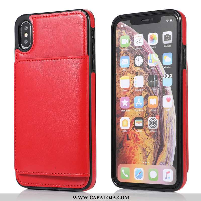 Capa iPhone Xs Max Couro Capas Rosa Telemóvel, iPhone Xs Max Criativas Baratas