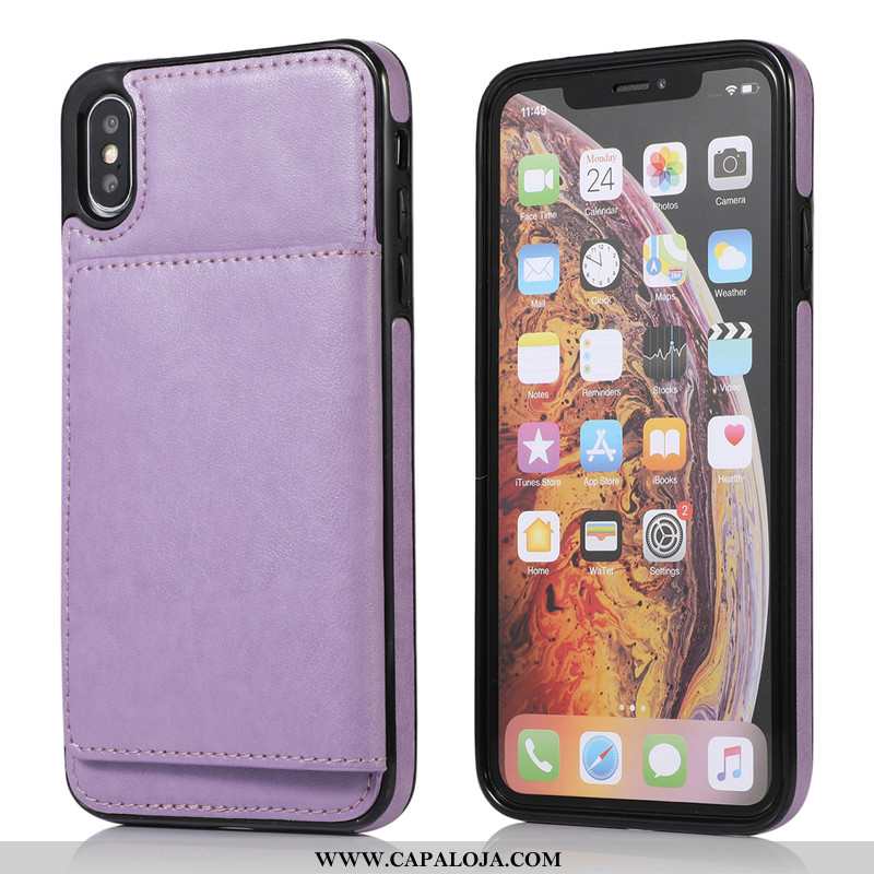 Capa iPhone Xs Max Couro Capas Rosa Telemóvel, iPhone Xs Max Criativas Baratas