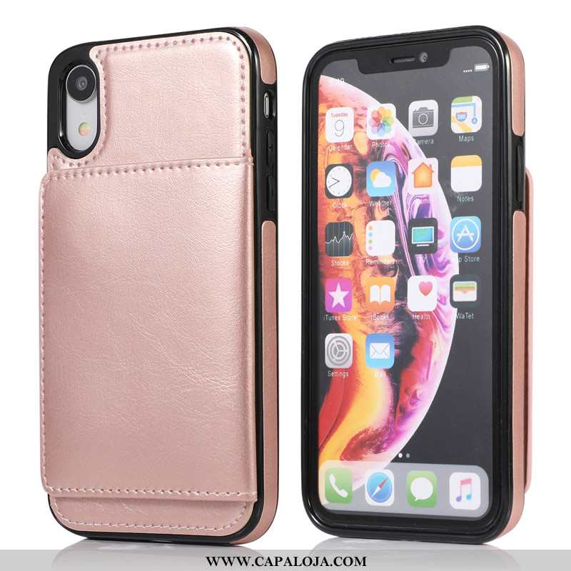 Capa iPhone Xs Max Couro Capas Rosa Telemóvel, iPhone Xs Max Criativas Baratas