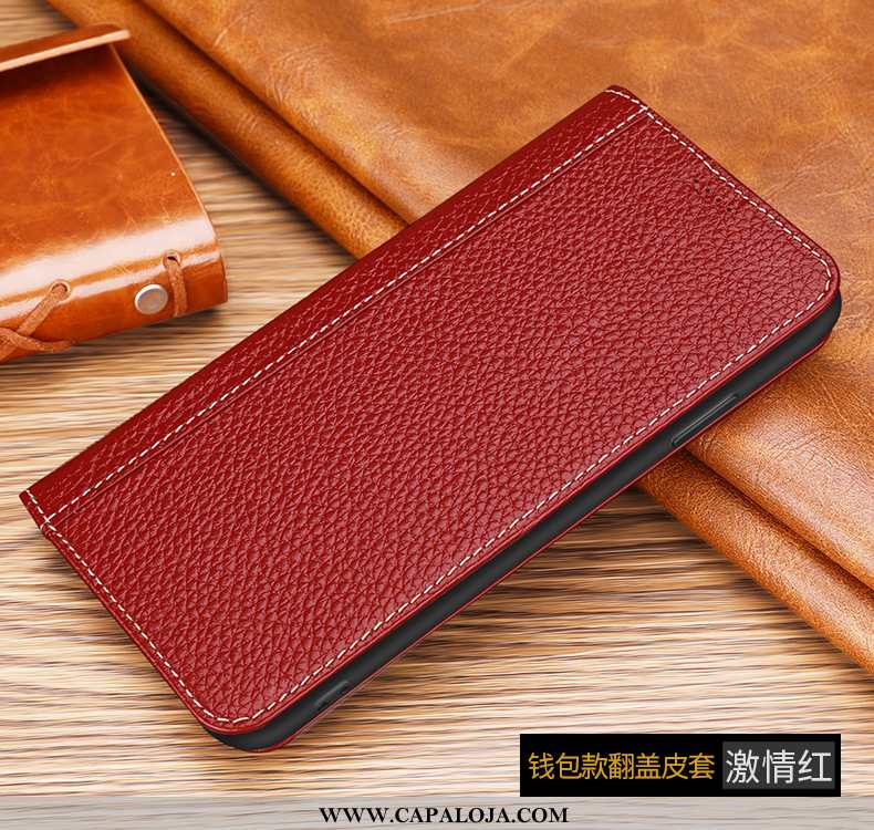 Capa iPhone Xs Max Couro Telemóvel Completa Antiqueda Vermelho, Capas iPhone Xs Max Protetoras Barat