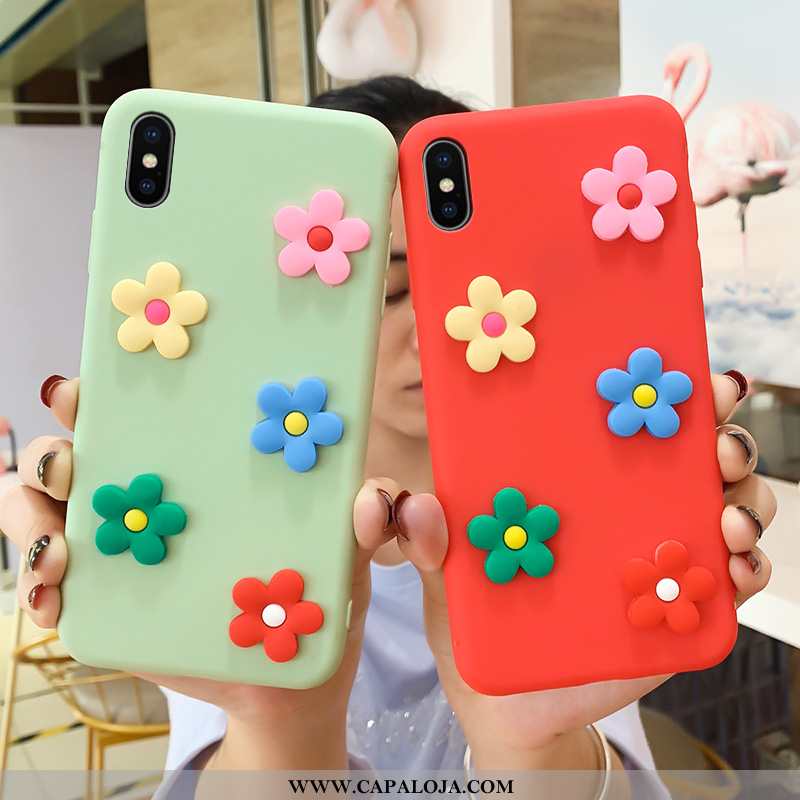 Capa iPhone Xs Max Criativas Bonitos Malha Capas Verde, iPhone Xs Max Desenho Animado Baratos