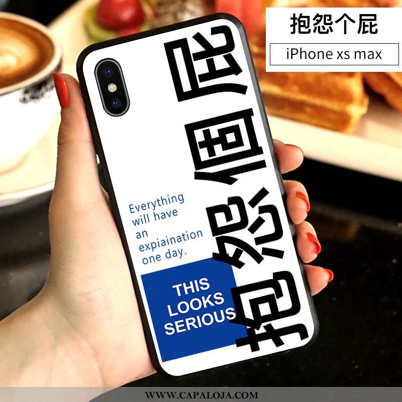 Capa iPhone Xs Max Desenho Animado Masculino Antiqueda Completa Branco, Capas iPhone Xs Max Bonitos 