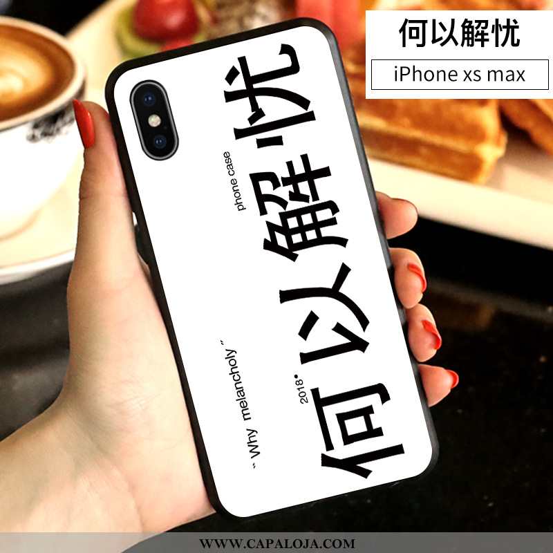 Capa iPhone Xs Max Desenho Animado Masculino Antiqueda Completa Branco, Capas iPhone Xs Max Bonitos 