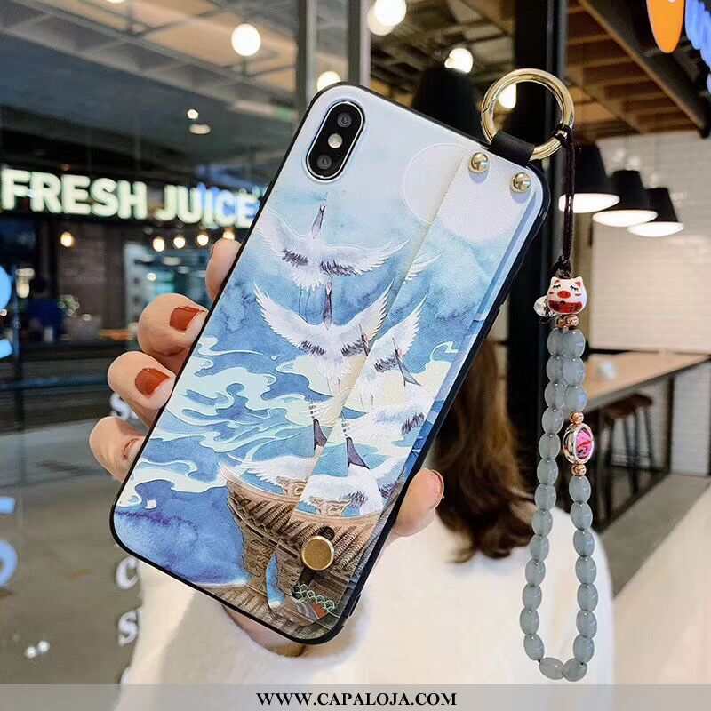 Capa iPhone Xs Max Elegantes Telemóvel Completa Feminino Azul, Capas iPhone Xs Max Soft Baratos