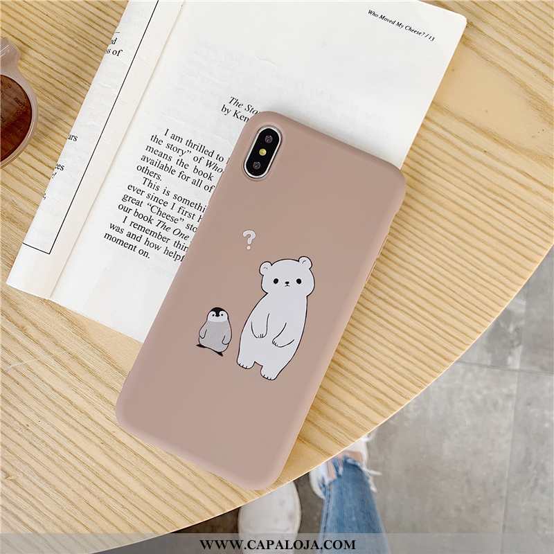 Capa iPhone Xs Max Fofas Desenho Animado Cinza Pinguim, Capas iPhone Xs Max Super Baratos