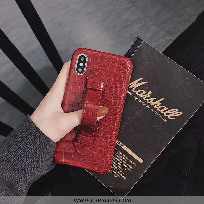 Capa iPhone Xs Max Luxo Crocs Feminino Telemóvel Vermelho, Capas iPhone Xs Max Couro Baratos