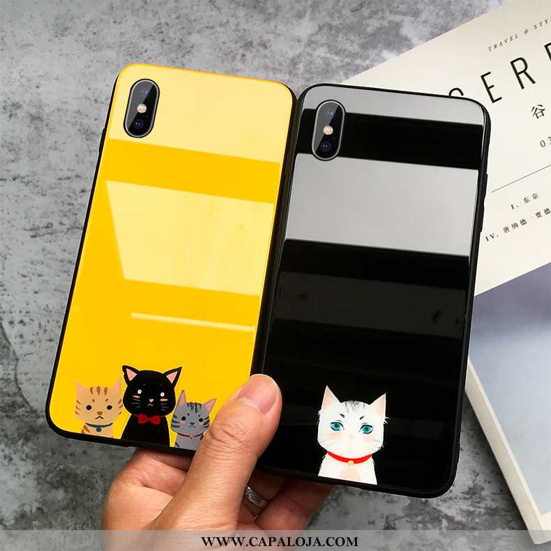 Capa iPhone Xs Max Silicone Criativas Bonitos Cases Amarelo, Capas iPhone Xs Max Vidro Promoção