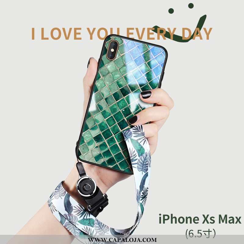 Capa iPhone Xs Max Tendencia Feminino Vidro Telemóvel Verde, Capas iPhone Xs Max Silicone Comprar