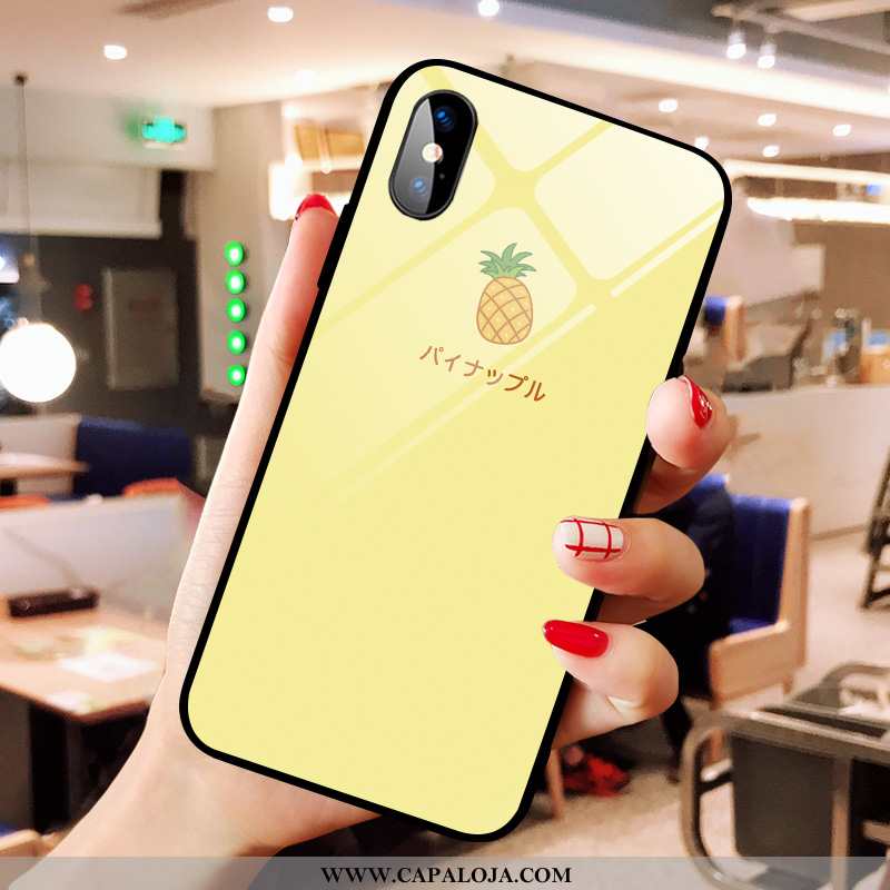 Capa iPhone Xs Max Vidro Dágua Pineapple Novas Amarelo, Capas iPhone Xs Max Vaca Comprar