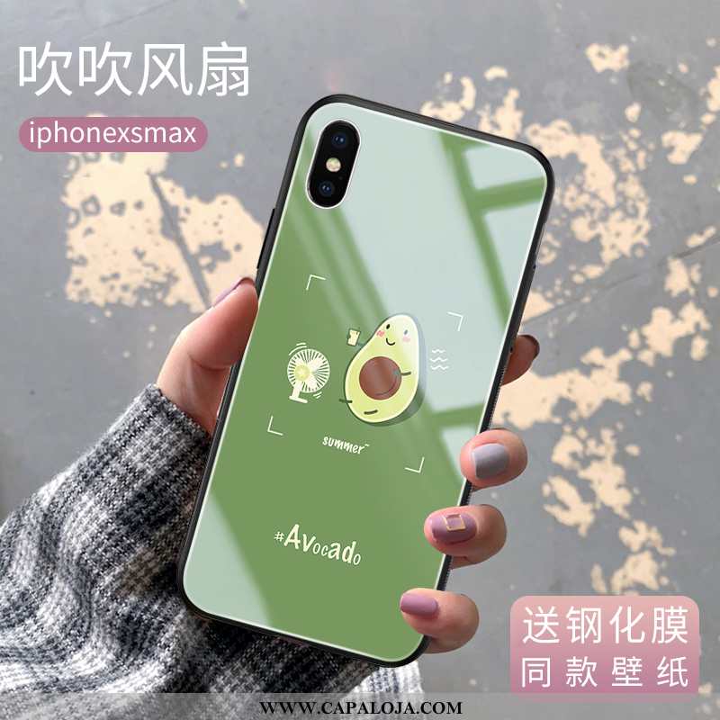 Capa iPhone Xs Max Vidro Novas Capas Crisântemo Verde, iPhone Xs Max Vaca Online