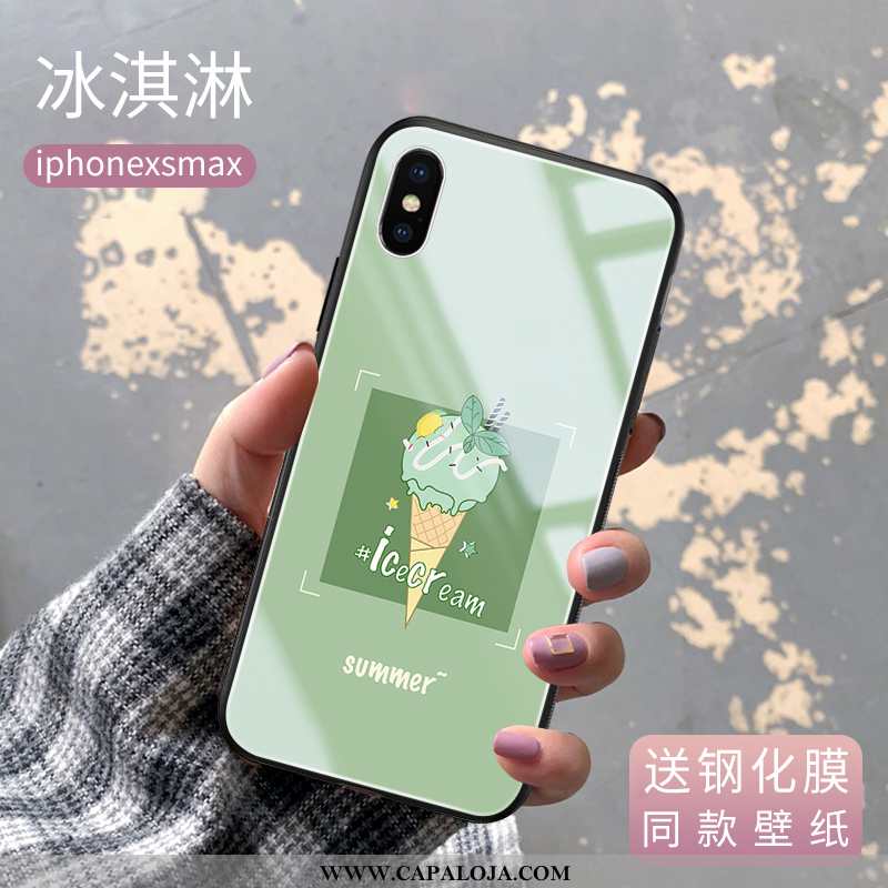 Capa iPhone Xs Max Vidro Novas Capas Crisântemo Verde, iPhone Xs Max Vaca Online