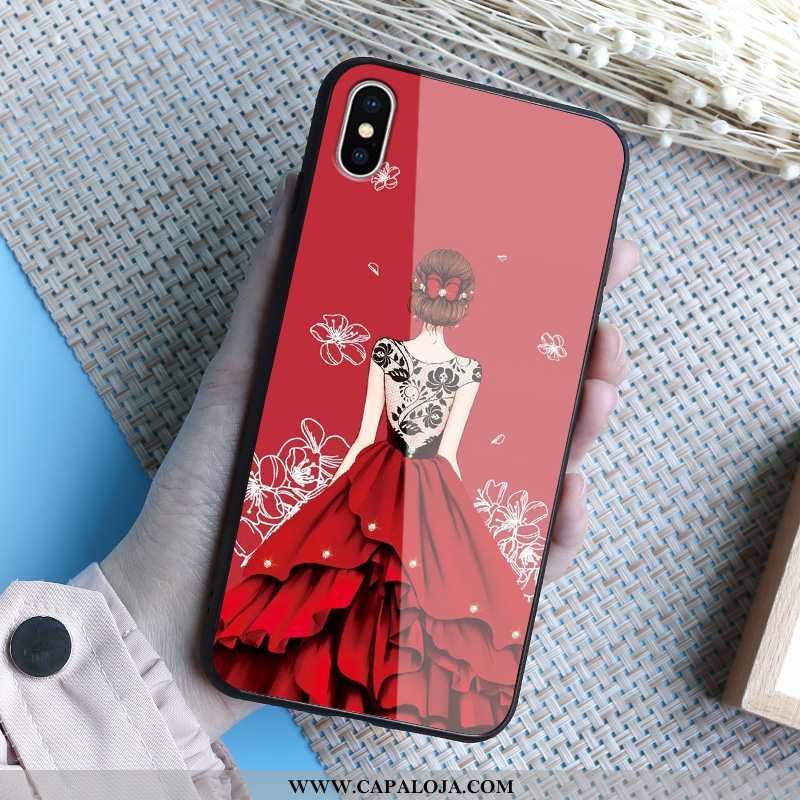 Capa iPhone Xs Max Vidro Vermelha Capas Claro Vermelho, iPhone Xs Max Telemóvel Barato