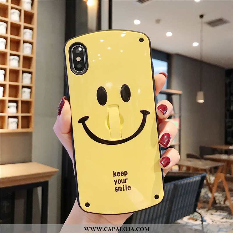 Capa iPhone Xs Personalizada Telemóvel Casal Silicone Amarelo, Capas iPhone Xs Criativas Baratas