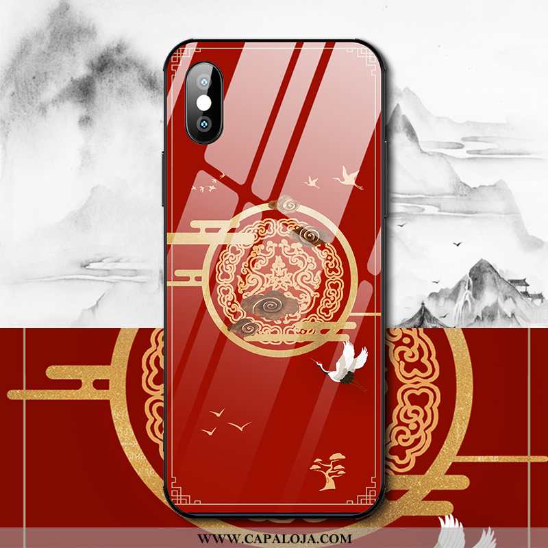 Capa iPhone Xs Protetoras Malha Estilosas Vermelha Vermelho, Capas iPhone Xs Vidro Promoção