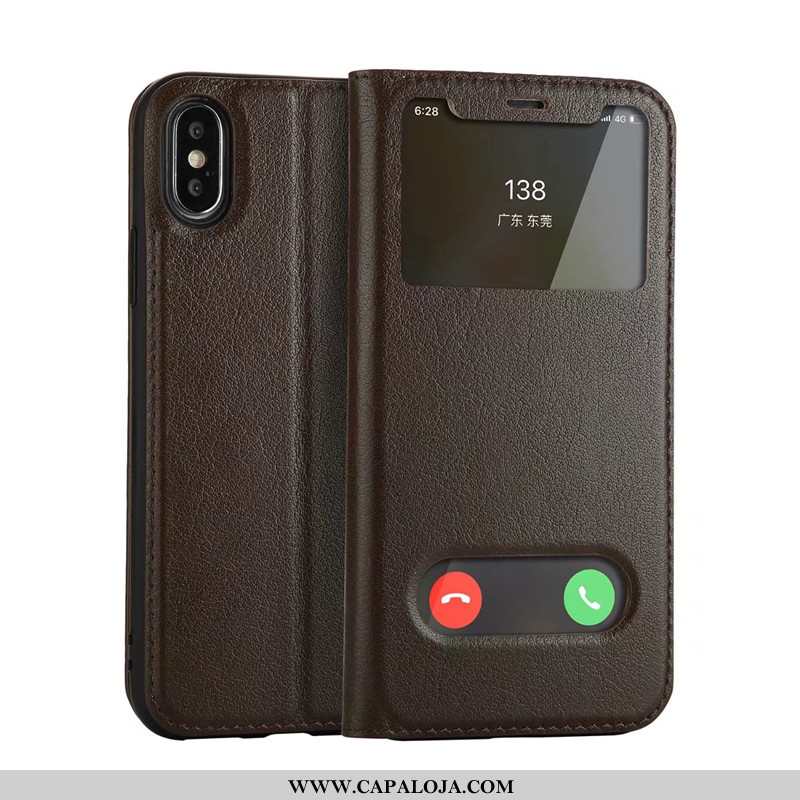 Capa iPhone Xs Protetoras Telemóvel Preto Nova, Capas iPhone Xs Couro Legitimo Baratos