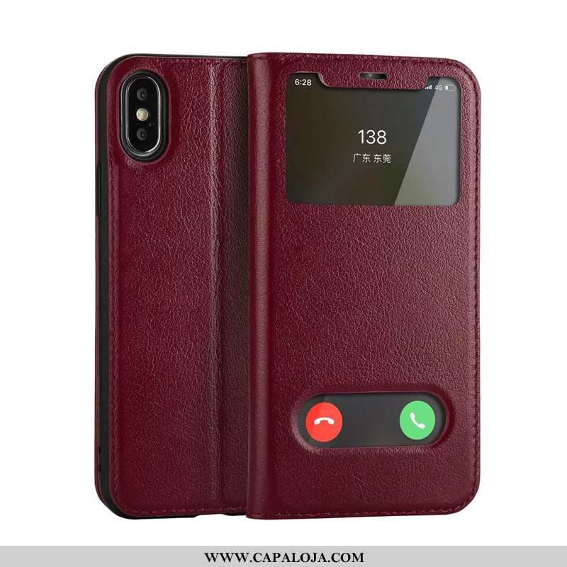 Capa iPhone Xs Protetoras Telemóvel Preto Nova, Capas iPhone Xs Couro Legitimo Baratos