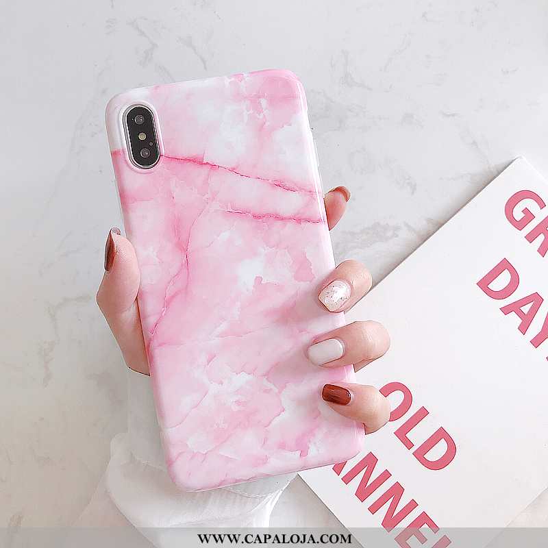 Capa iPhone Xs Silicone Antiqueda Feminino Marmore Rosa, Capas iPhone Xs Soft Barato