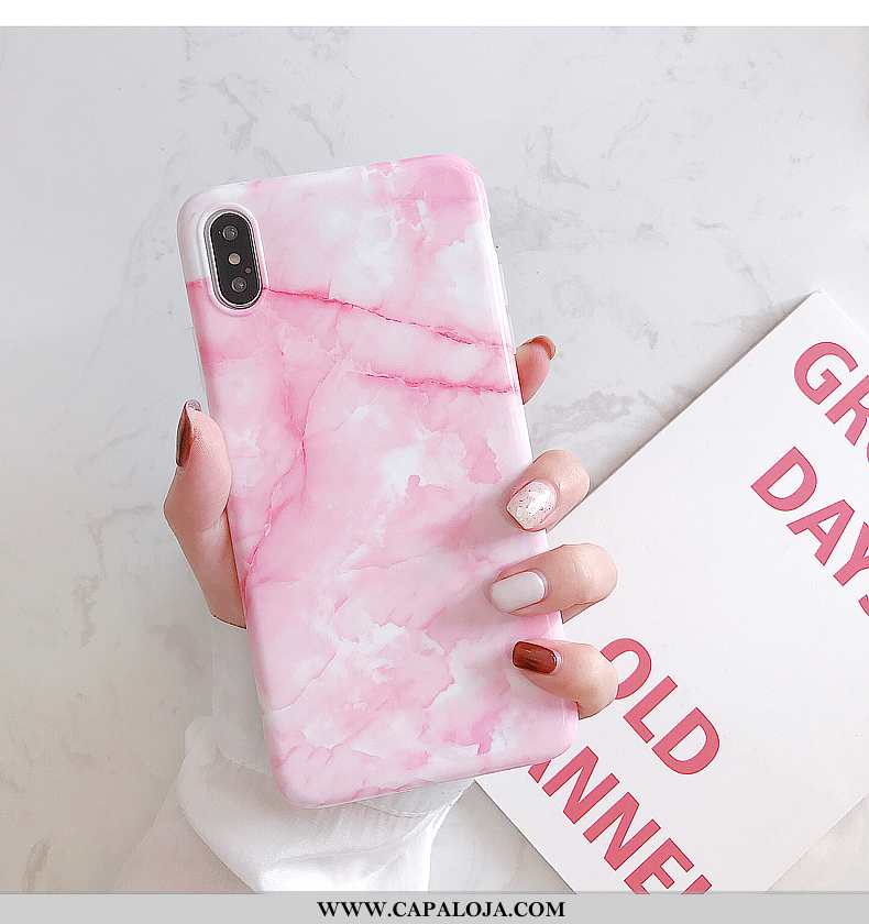 Capa iPhone Xs Silicone Antiqueda Feminino Marmore Rosa, Capas iPhone Xs Soft Barato